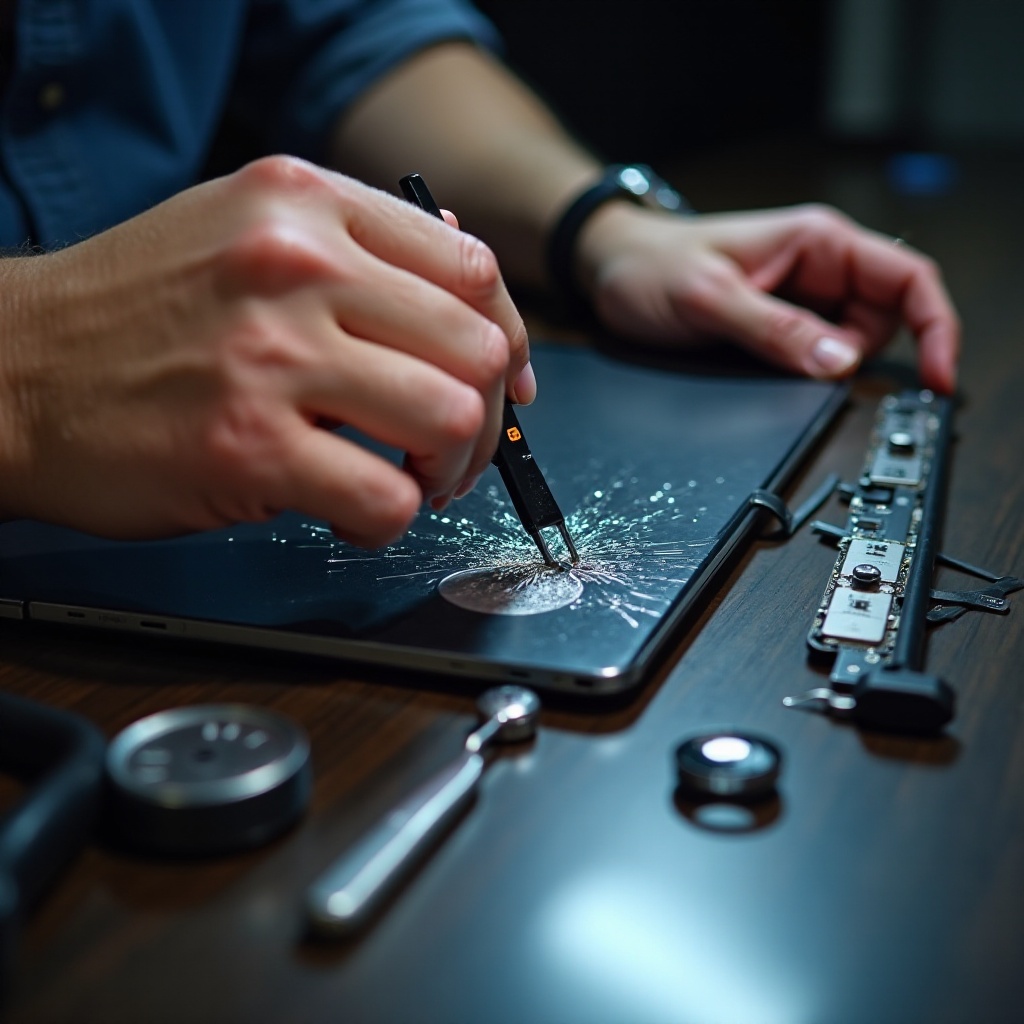 cómo arreglar una pantalla de Chromebook agrietada y sangrante
