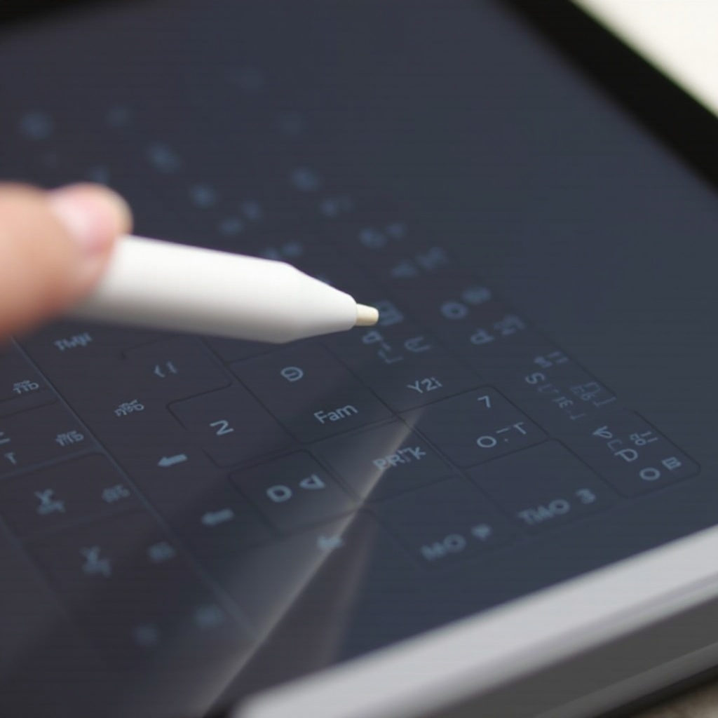 como aumentar o tamanho do teclado no iPad com Apple Pencil