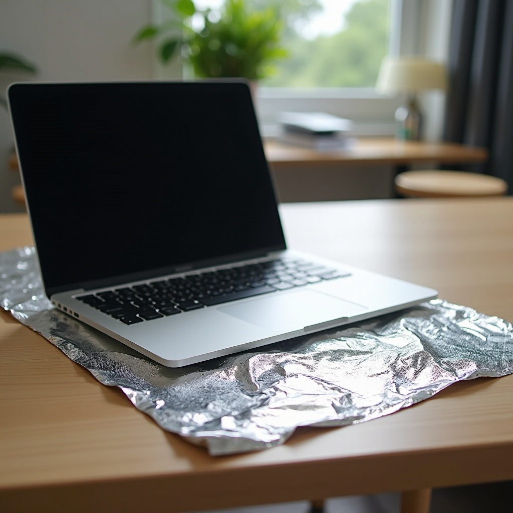 qué pasa si pongo papel de aluminio bajo mi portátil