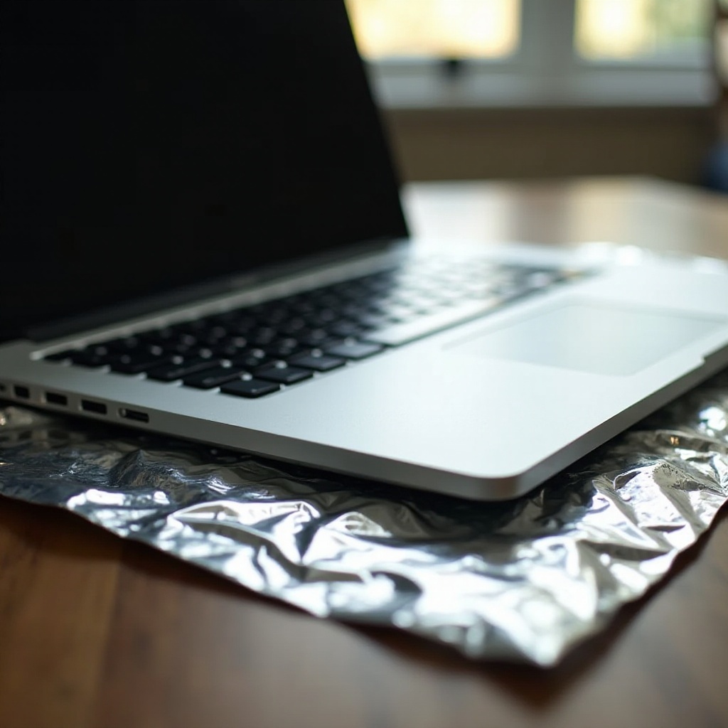 qué pasa si pongo papel de aluminio bajo mi portátil