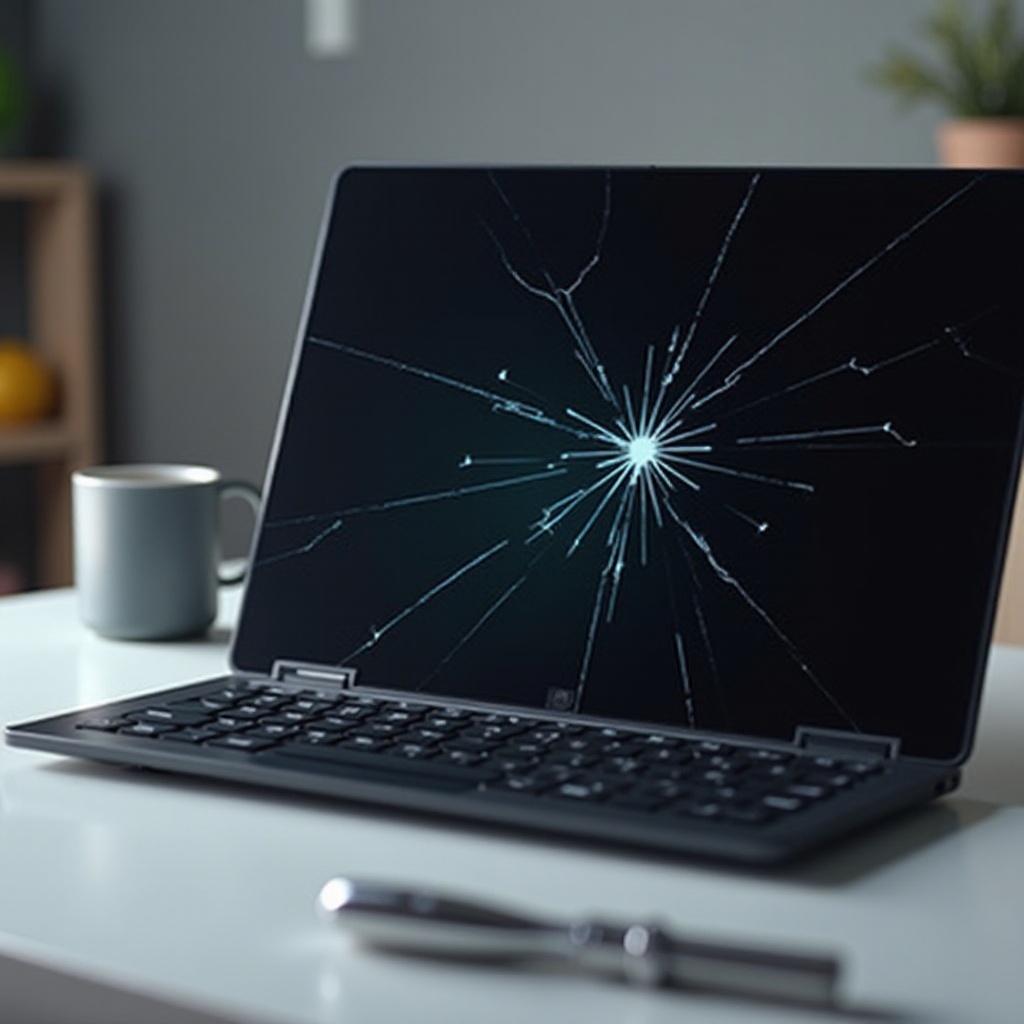 come riparare uno schermo di Chromebook incrinato e sanguinante