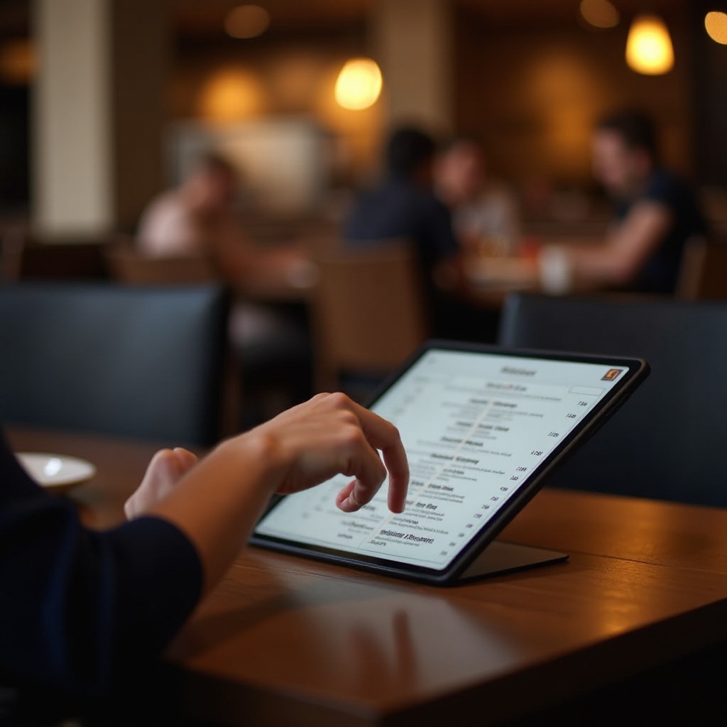 Menü-Tablet wichtige Erkenntnisse