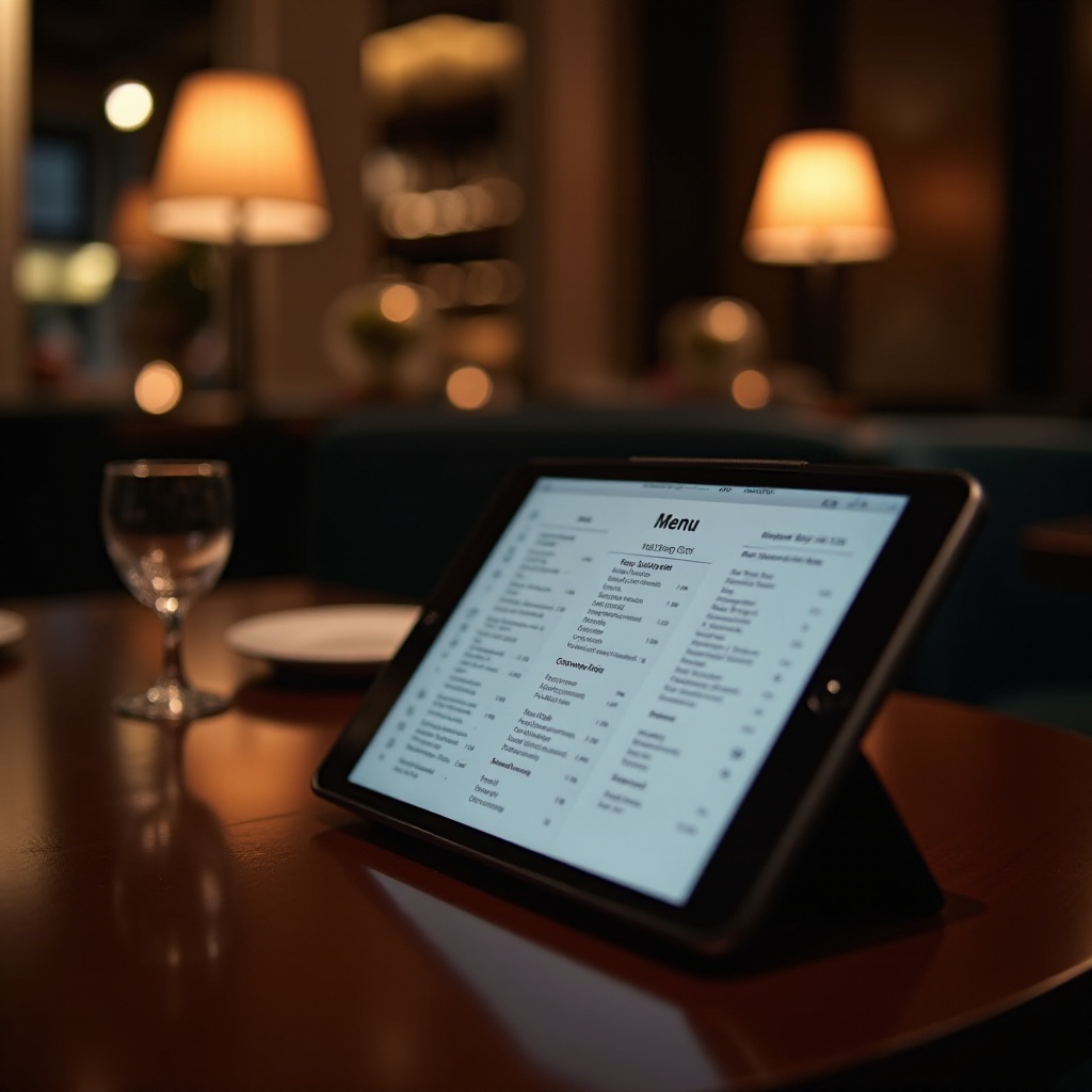 tablet del menu punti salienti