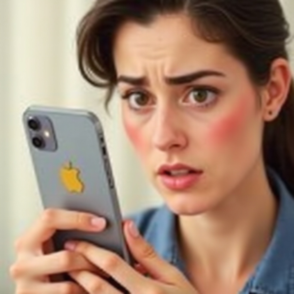 marca amarilla en la pantalla del iPhone